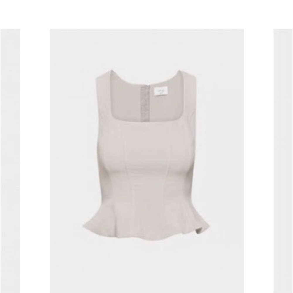 Sleeveless Square-Neck Peplum Top - Ashen gray 
Rhodora peplum
